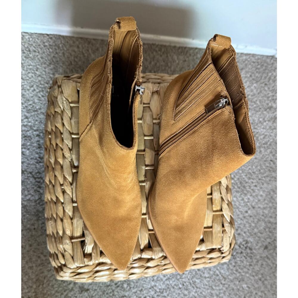 Marc Fisher LTD Mariel Heeled Western Booties Tan Suede 11M - Picture 9 of 15